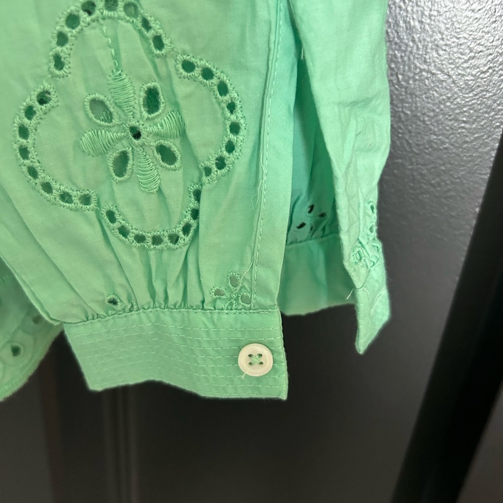 Talbots Mint Green Eyelet Blouse Small NWT - Picture 8 of 10